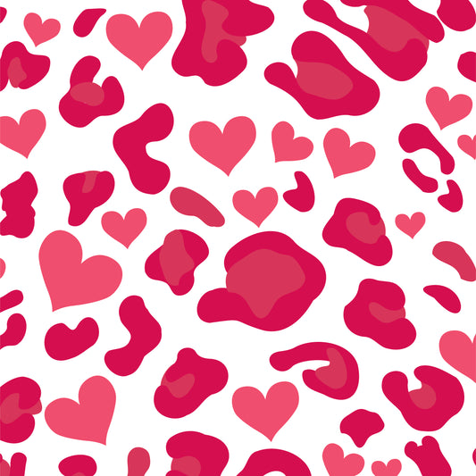 Heart Cow Print 12x12 Patterned Vinyl Sheet