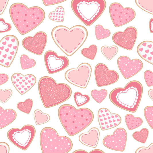 Cute Cookie Hearts 12x12 Patterned Vinyl Sheet