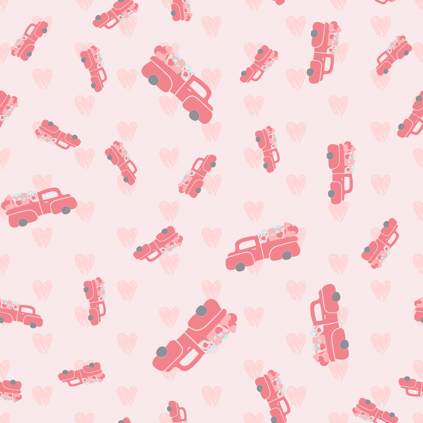 Valentine's Day Red Truck 12x12 Patterned Vinyl Sheet