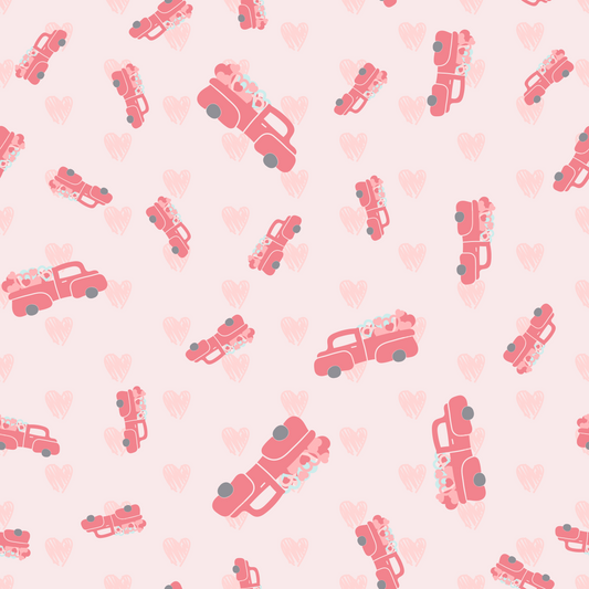 Valentine's Day Red Truck 12x12 Patterned Vinyl Sheet