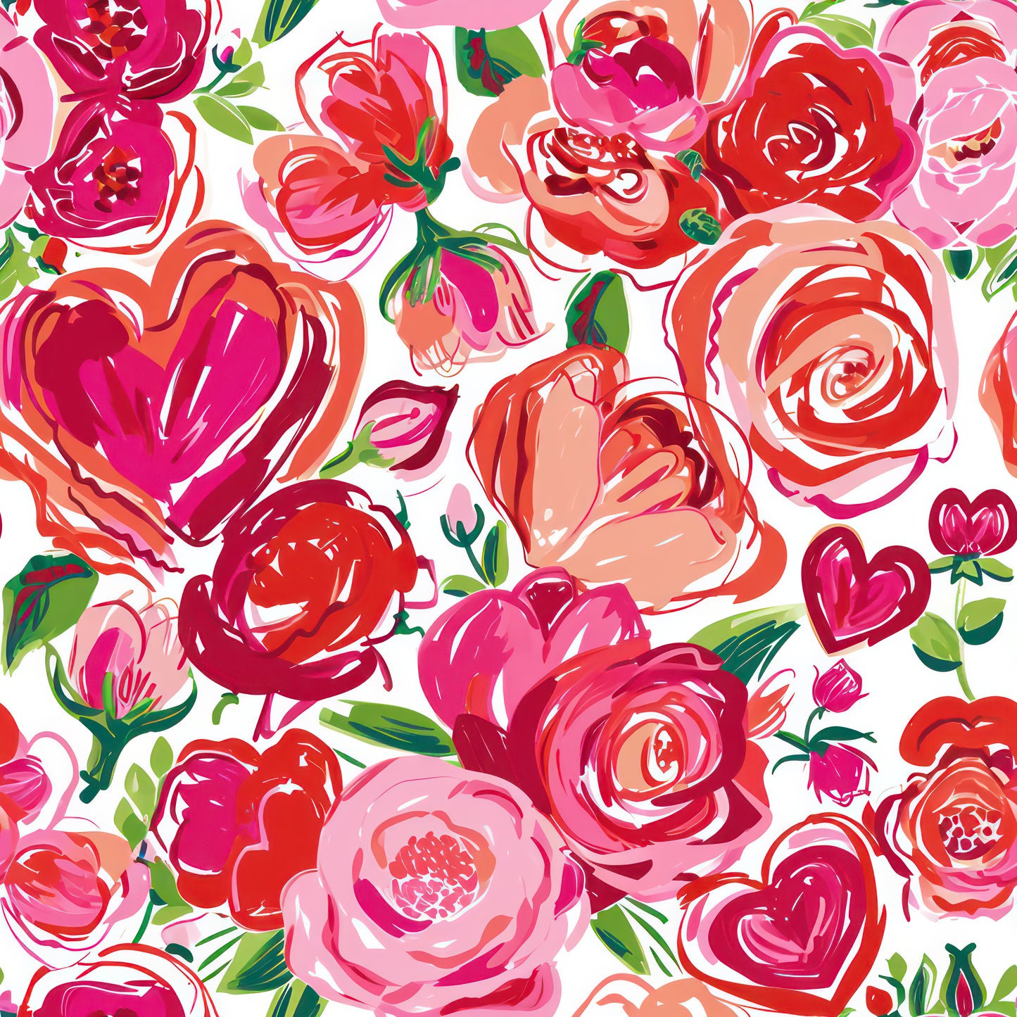 Floral Hearts 12x12 Patterned Vinyl Sheet