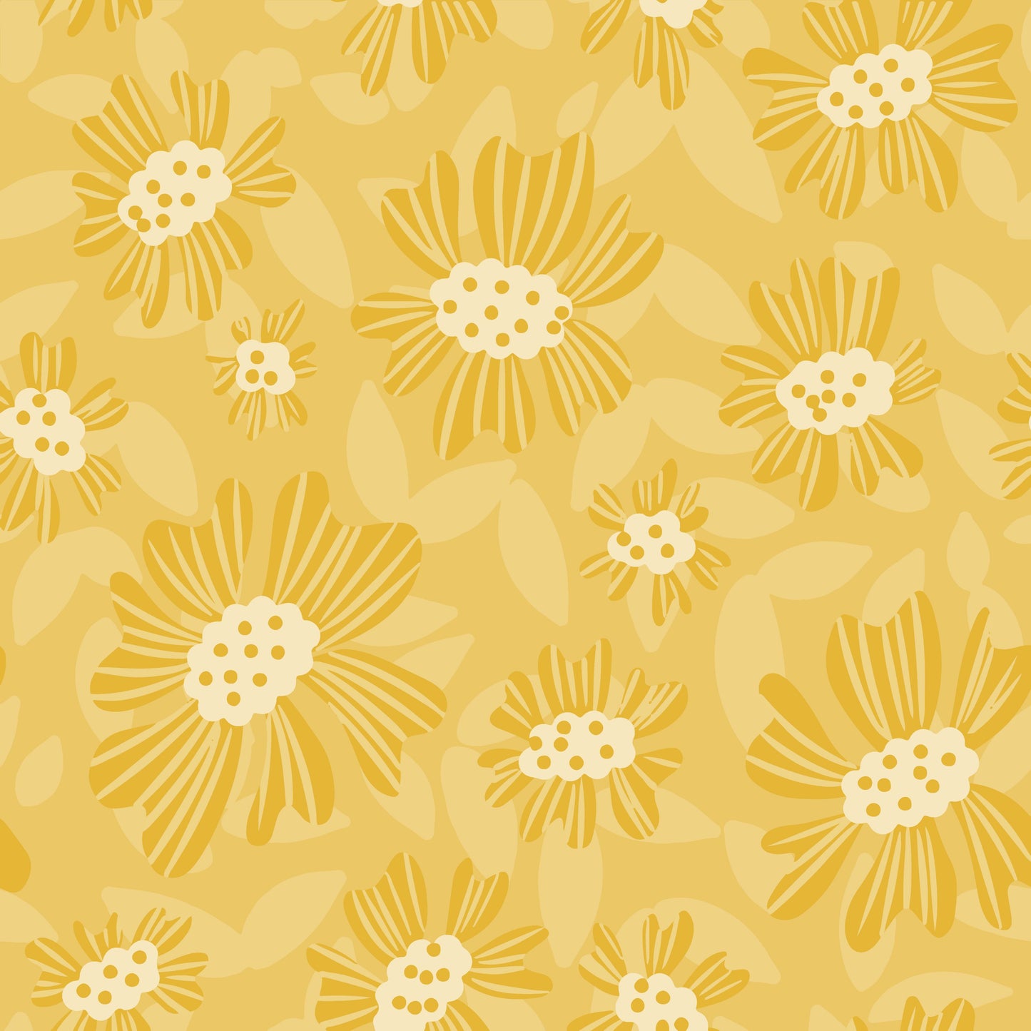 Abstract Yellow Flowers 12x12 Patterned Vinyl Sheet