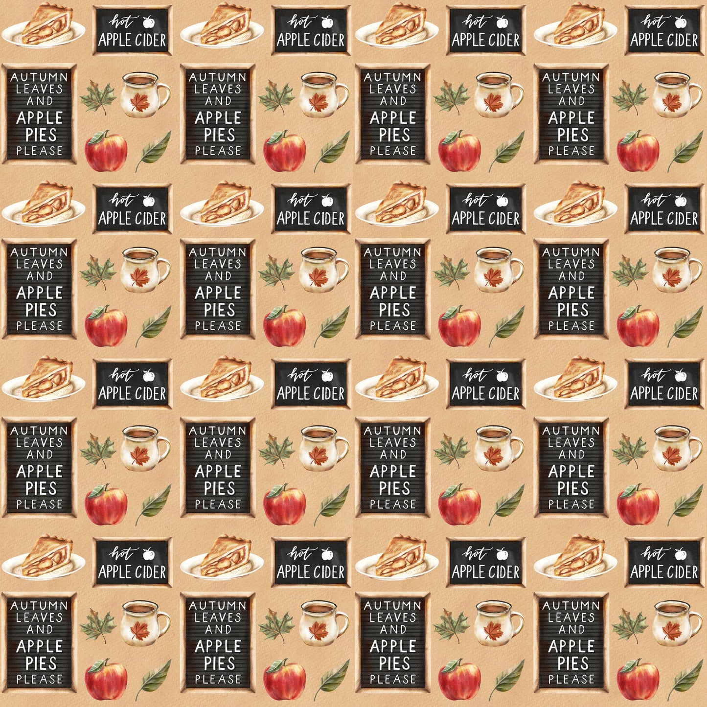 Apple Pies & Cider 12x12 Patterned Vinyl Sheet