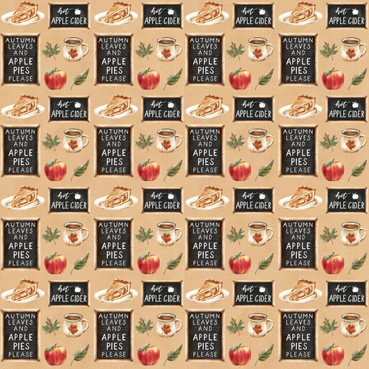 Apple Pies & Cider 12x12 Patterned Vinyl Sheet
