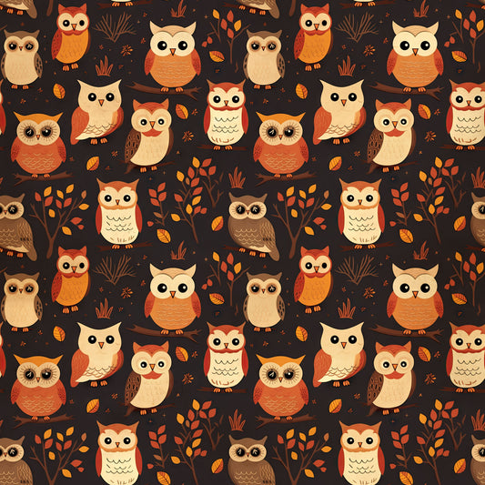 Autumn Owls 12x12 Patterned Vinyl Sheet