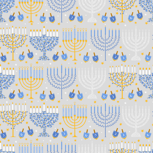 Menorahs & Dreidels 12x12 Patterned Vinyl Sheet
