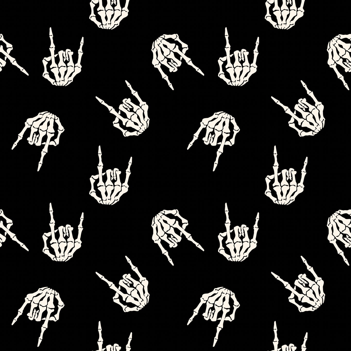 Black Skelton Rocker Hands 12x12 Patterned Vinyl Sheet