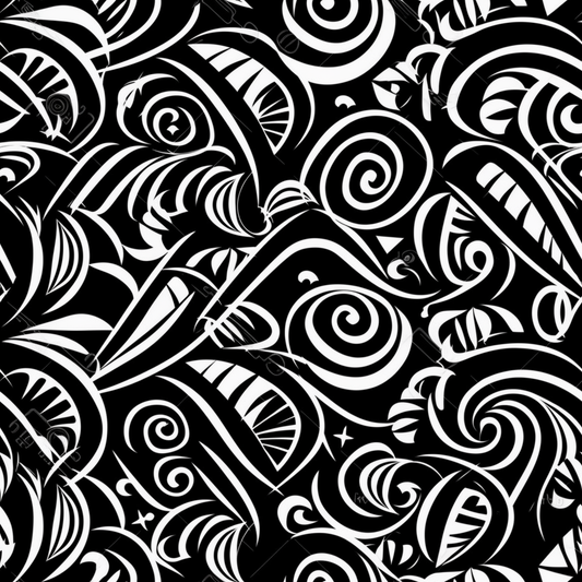 Black Tiki 12x12 Patterned Vinyl Sheet