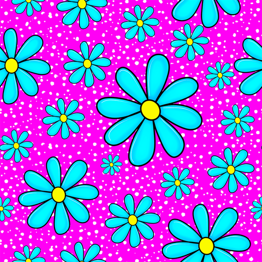 Blue Daisies 12x12 Patterned Vinyl Sheet