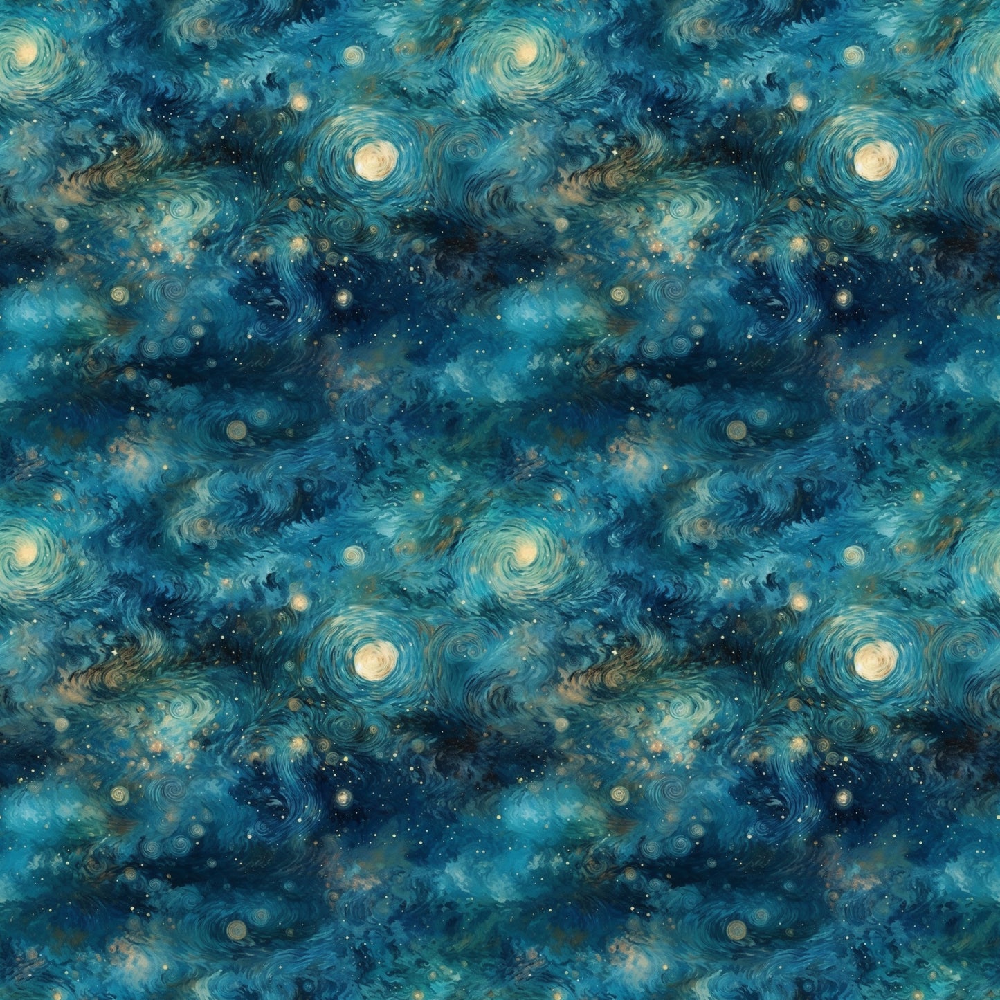 Blue Galaxy Painting 12x12 Patterned Vinyl Sheet