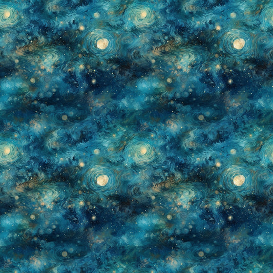 Blue Galaxy Painting 12x12 Patterned Vinyl Sheet