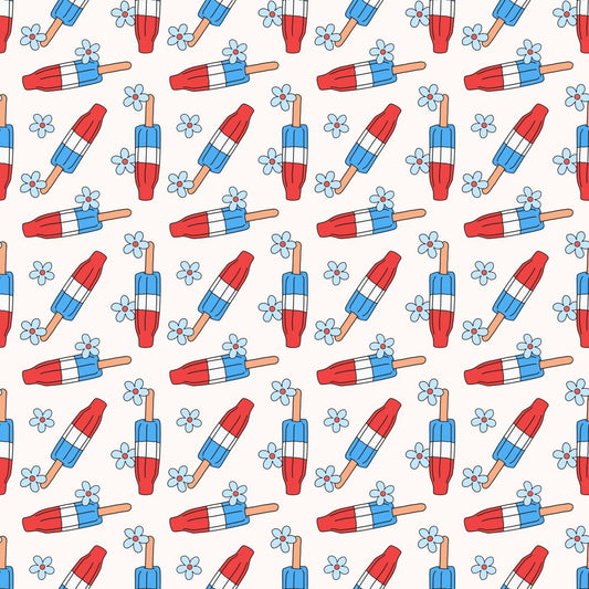 Bomb Pops & Flowers 12x12 Patterned Vinyl Sheet