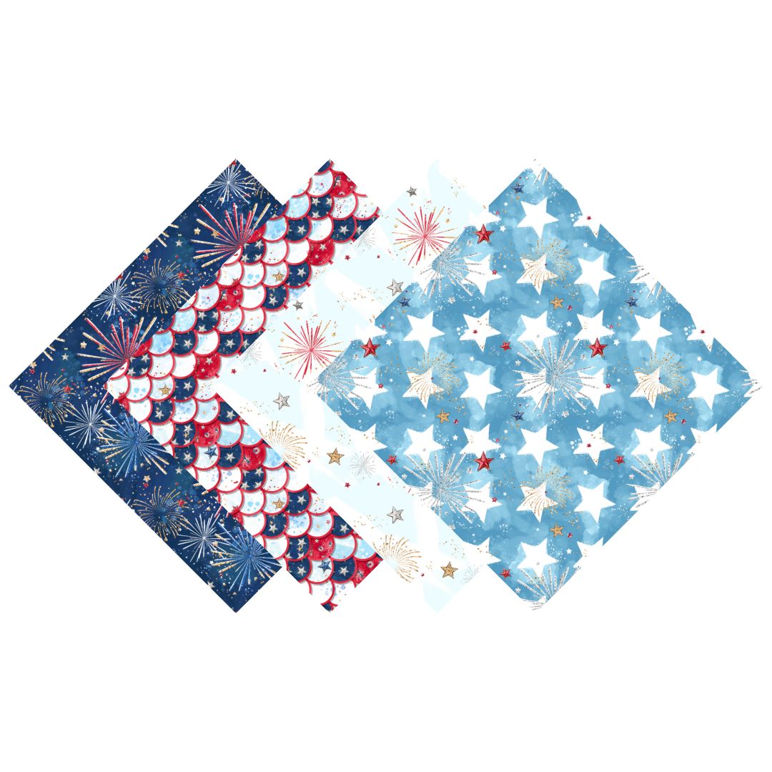 Red, White & Blue Basics Patterned Vinyl Pack