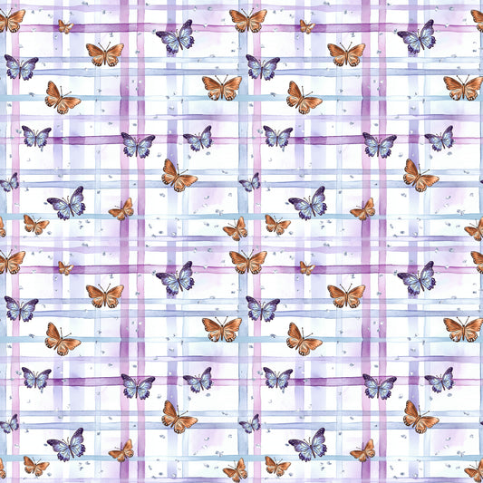 Butterfly Plaid 12x12 Patterned Vinyl Sheet