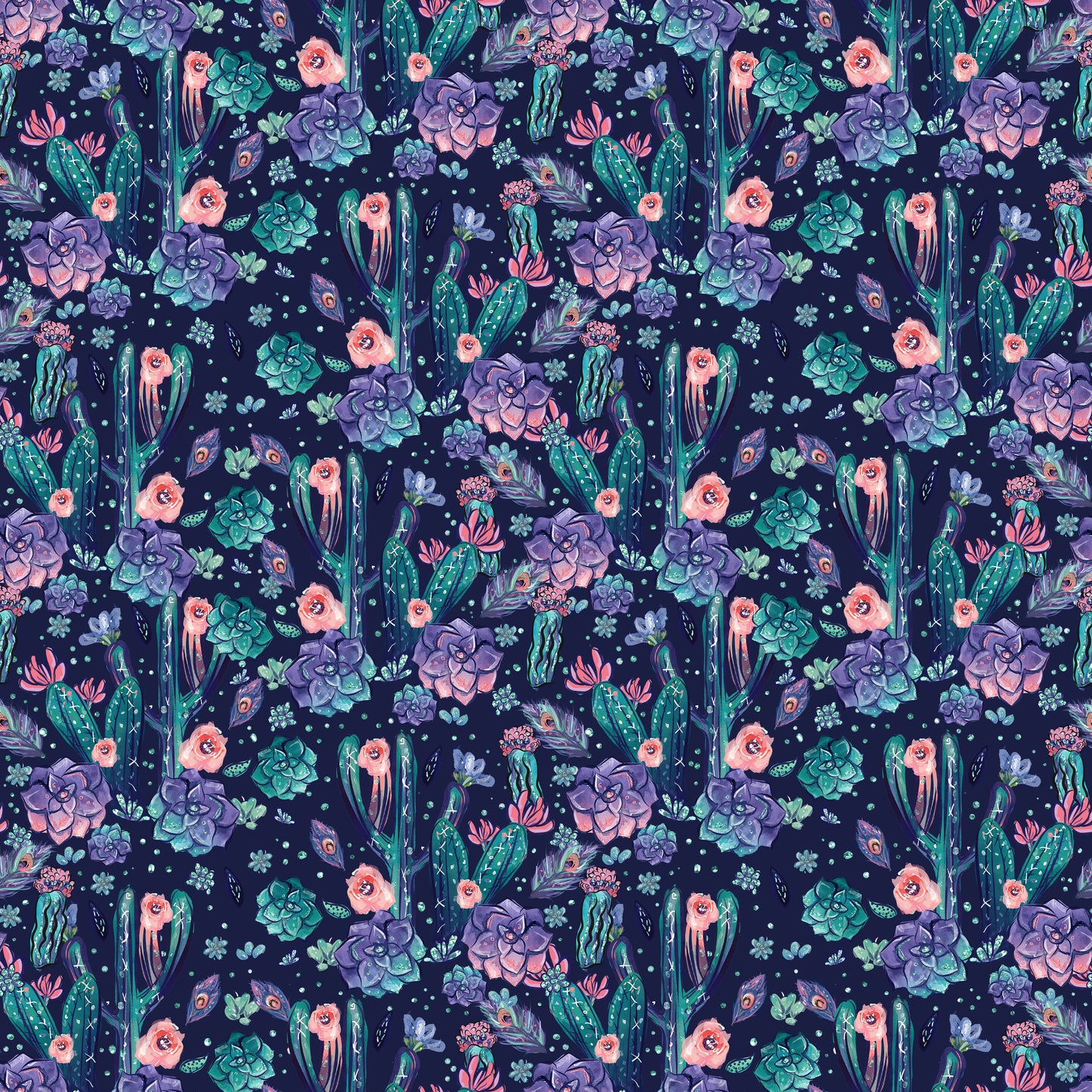 Cacti & Succulents 12x12 Patterned Vinyl Sheet