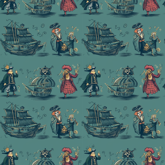 Caribbean Pirates 12x12 Patterned Vinyl Sheet