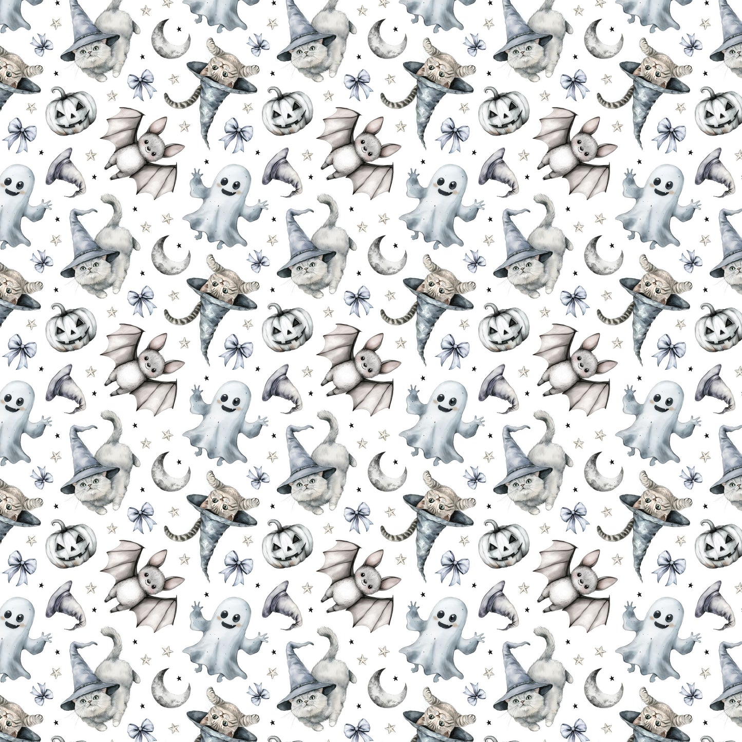 Gray Wash Cat Halloween 12x12 Patterned Vinyl Sheet