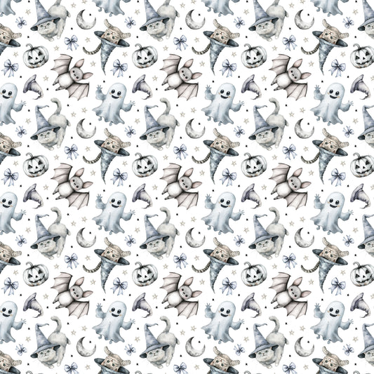 Gray Wash Cat Halloween 12x12 Patterned Vinyl Sheet