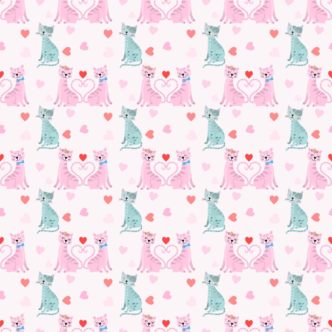 Cat Love 12x12 Patterned Vinyl Sheet
