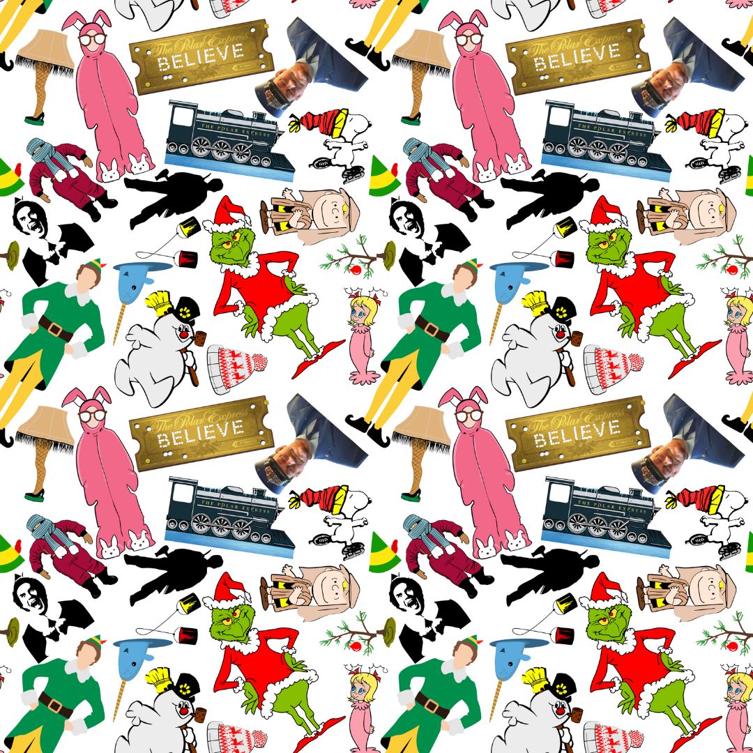 Classic Christmas Movies 12x12 Patterned Vinyl Sheet