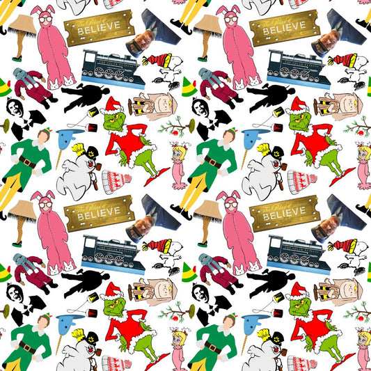 Classic Christmas Movies 12x12 Patterned Vinyl Sheet