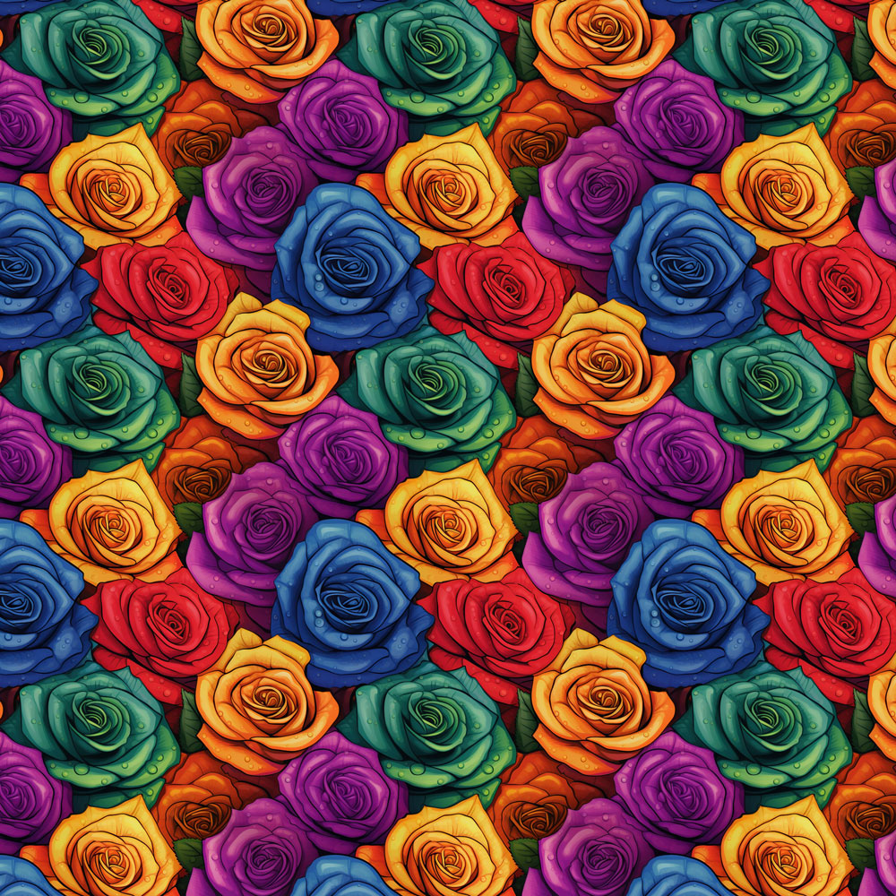 Rainbow Roses 12x12 Patterned Vinyl Sheet