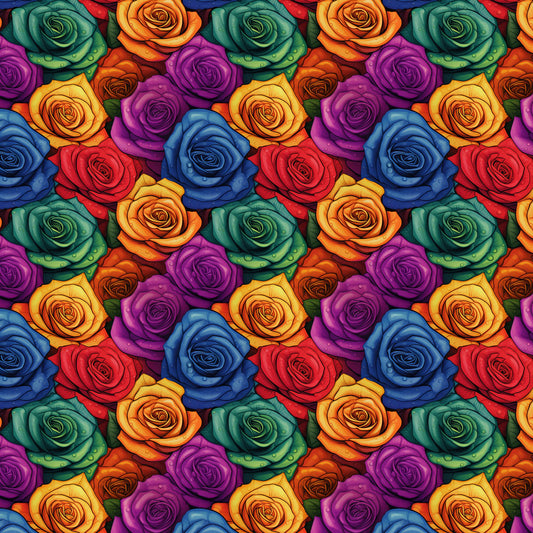 Rainbow Roses 12x12 Patterned Vinyl Sheet