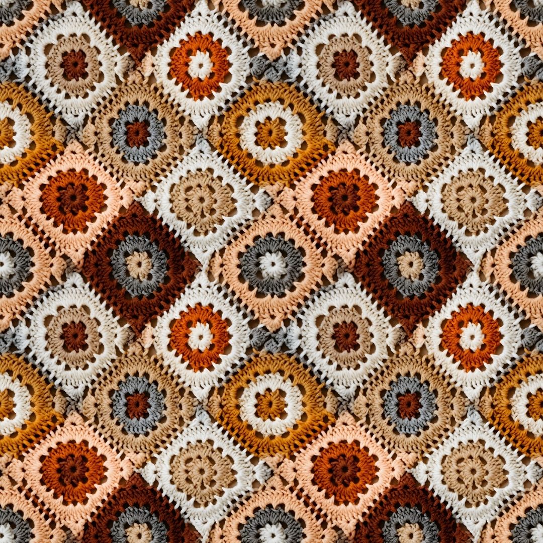 Crochet Squares 12x12 Patterned Vinyl Sheet