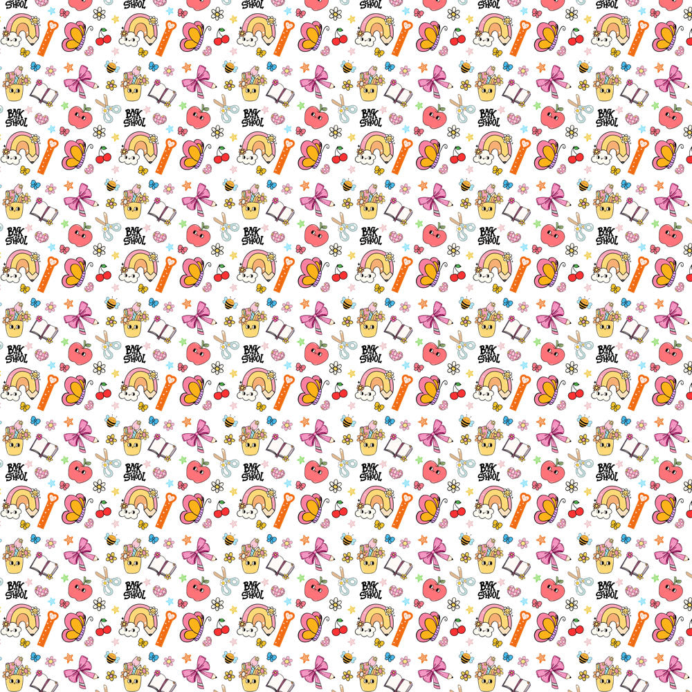 Cute Back to School 12x12 Patterned Vinyl Sheet