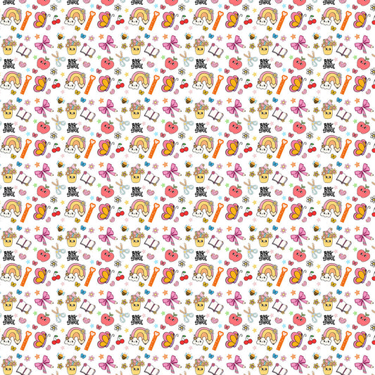 Cute Back to School 12x12 Patterned Vinyl Sheet