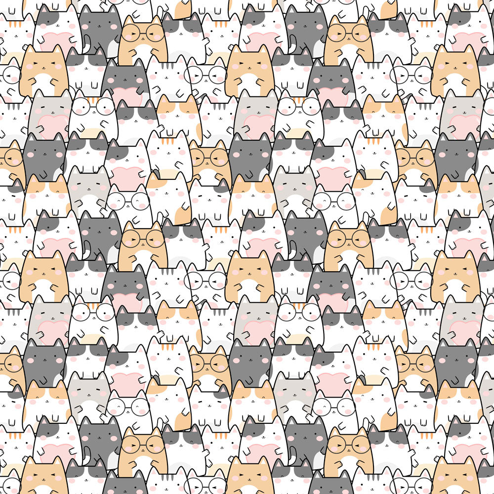 Lots of Kitty Cats 12x12 Patterned Vinyl Sheet