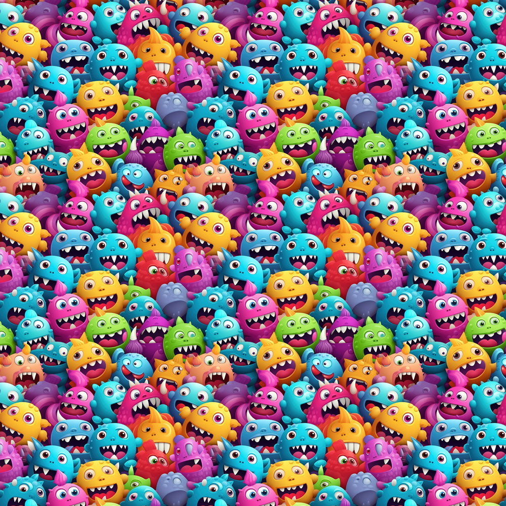 Cute Monsters 12x12 Patterned Vinyl Sheet