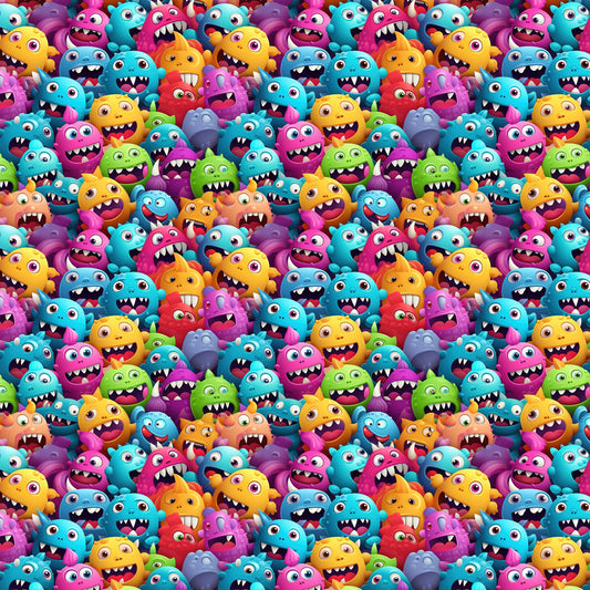 Cute Monsters 12x12 Patterned Vinyl Sheet