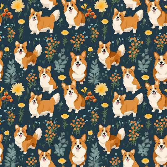 Cute Corgis 12x12 Patterned Vinyl Sheet