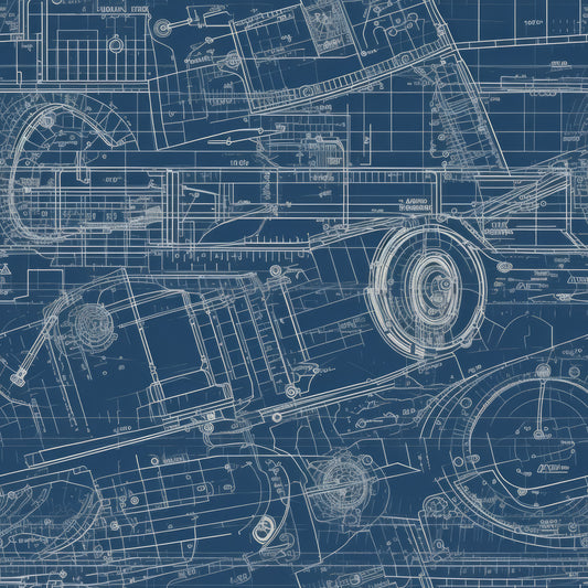 Dark Blueprints 12x12 Patterned Vinyl Sheet