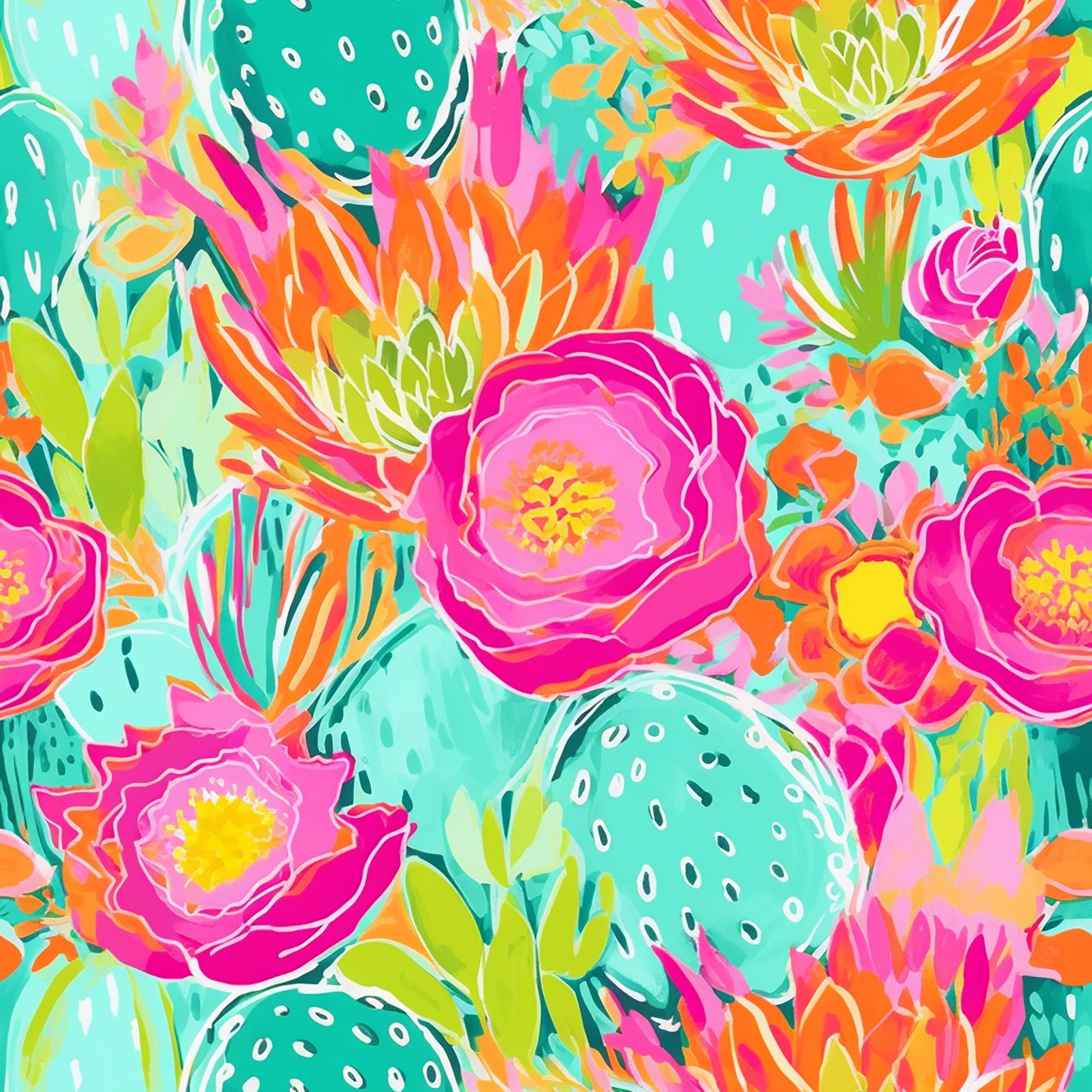 Desert Florals & Cacti 12x12 Patterned Vinyl Sheet