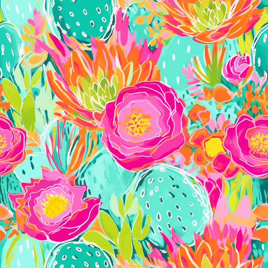 Desert Florals & Cacti 12x12 Patterned Vinyl Sheet