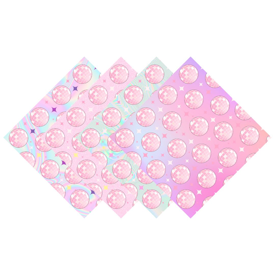 Pink Disco Balls Patterned Vinyl Pack