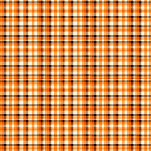 Autumn Orange Plaid 12x12 Patterned Vinyl Sheet