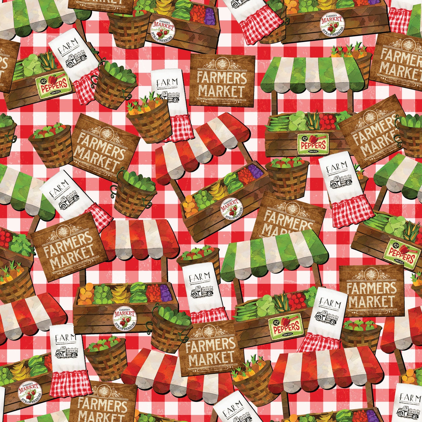 Farmer's Market Stands 12x12 Patterned Vinyl Sheet