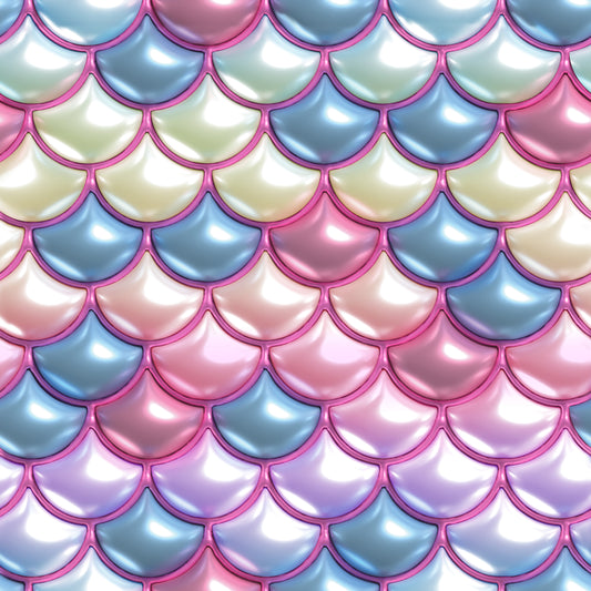 Faux Puffy Mermaid Scales 12x12 Patterned Vinyl Sheet
