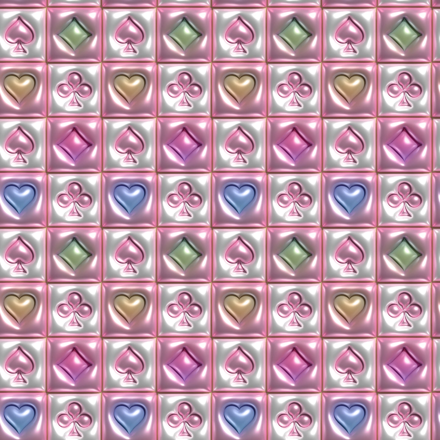 Faux Puffy Card Suits 12x12 Patterned Vinyl Sheet