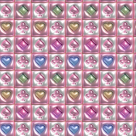 Faux Puffy Card Suits 12x12 Patterned Vinyl Sheet