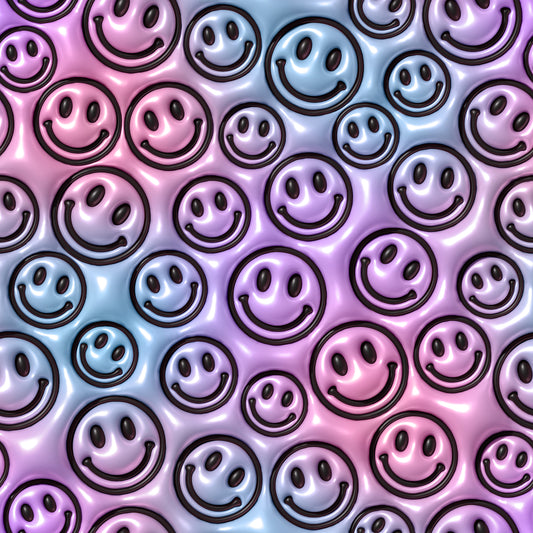 Faux Puffy Smiley Faces 12x12 Patterned Vinyl Sheet