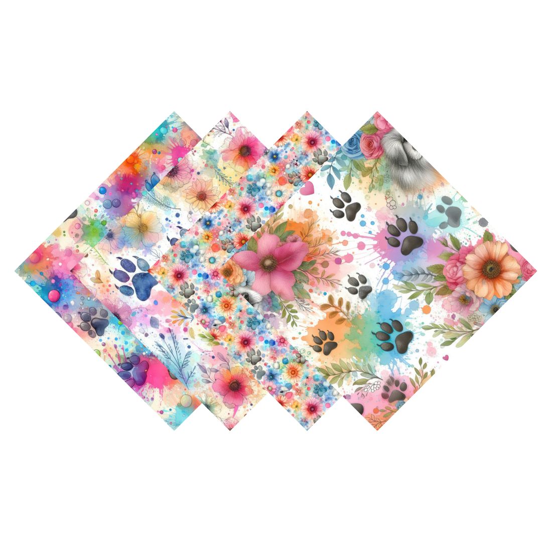 Splatter Dog Paws Patterned Vinyl Pack