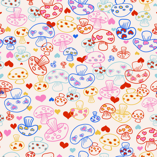 Funky Cartoon Mushrooms 12x12 Patterned Vinyl Sheet