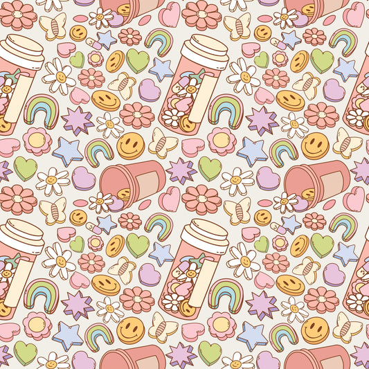 Happy Pills 12x12 Patterned Vinyl Sheet