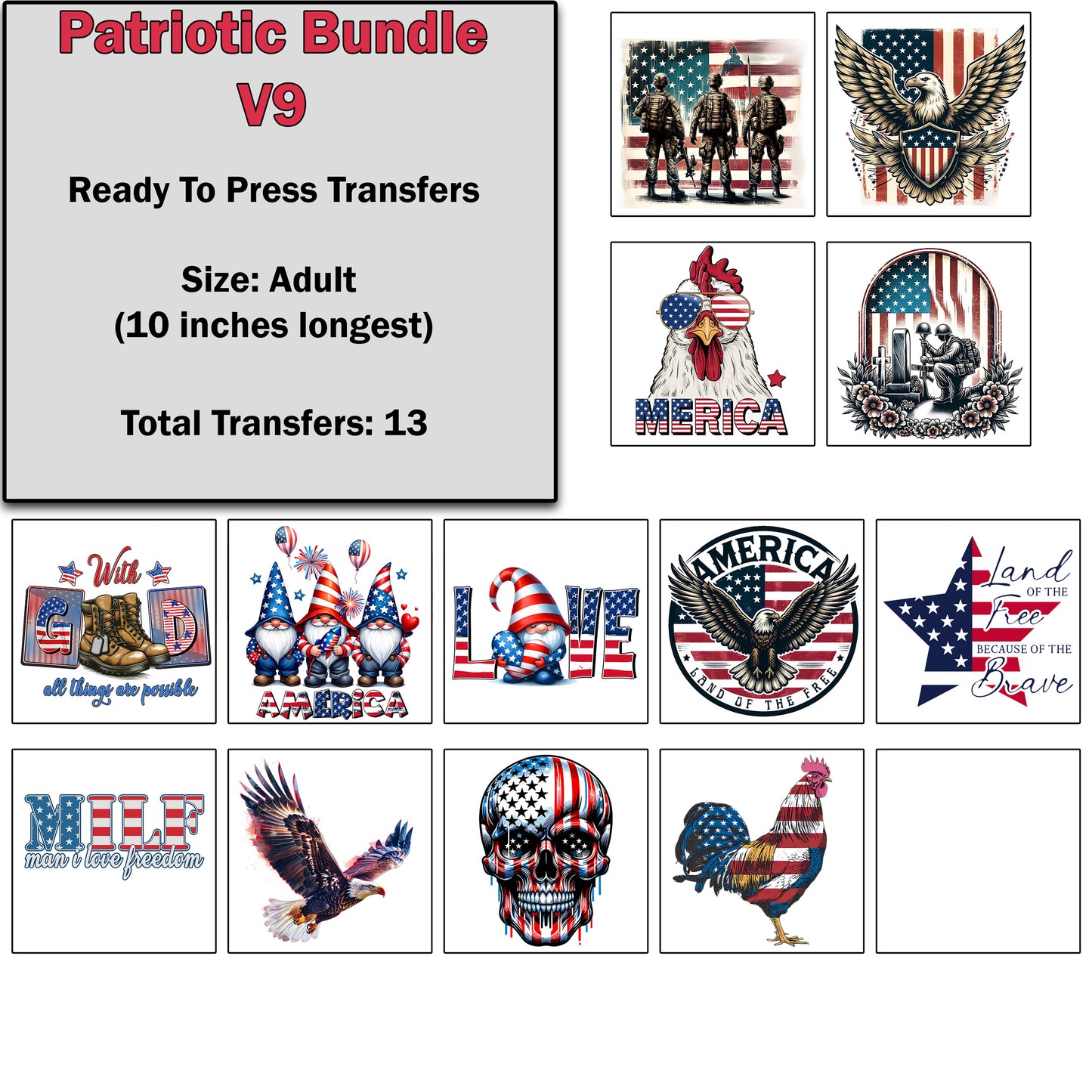 Patriotic Transfer Bundle 9