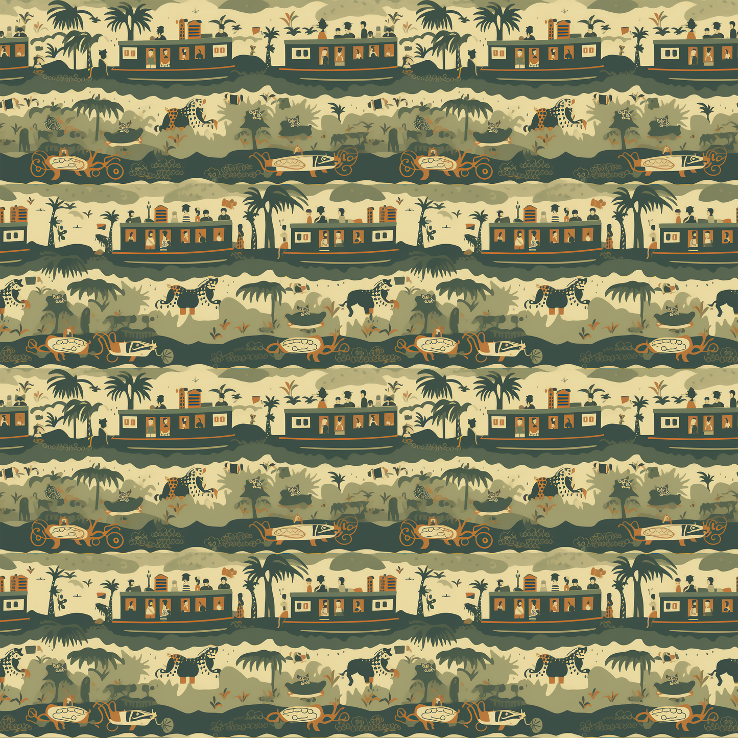 Jungle Boat 12x12 Patterned Vinyl Sheet