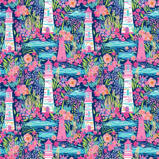 Colorful Lighthouse 12x12 Patterned Vinyl Sheet
